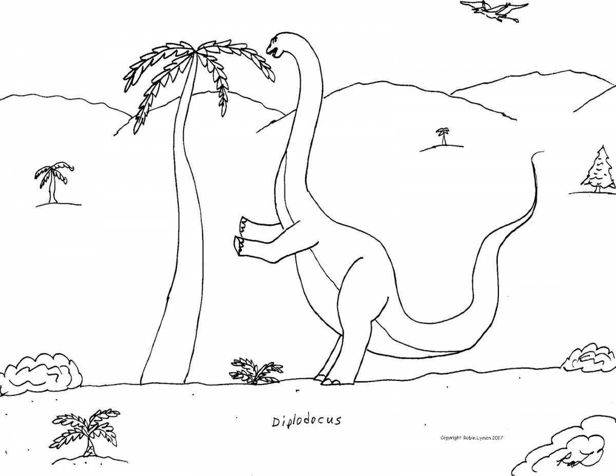 Unique diplodocus coloring page