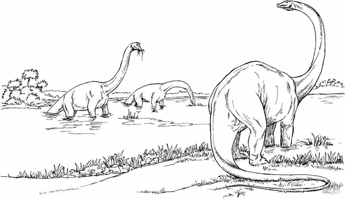 Coloring page fat diplodocus