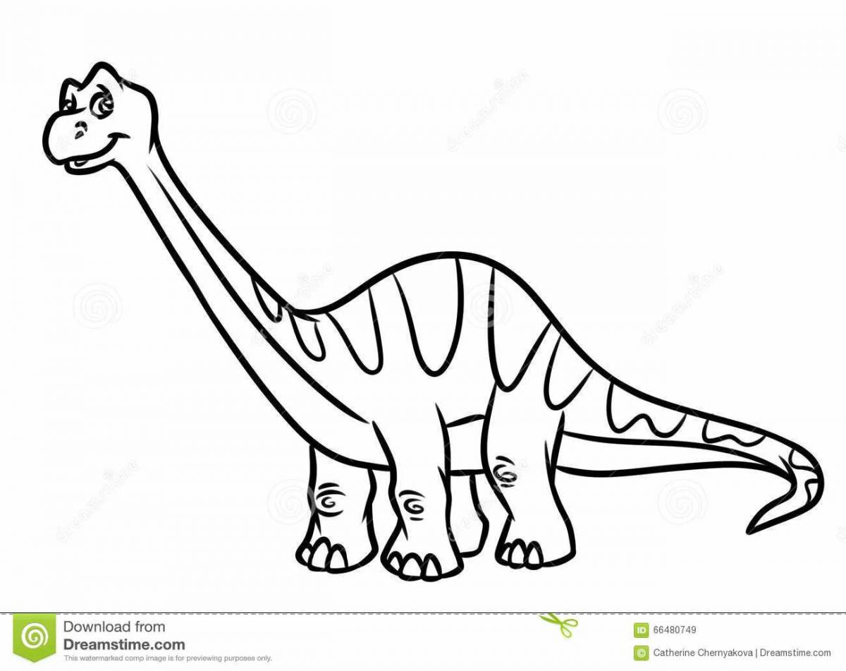 Detailed diplodocus coloring page