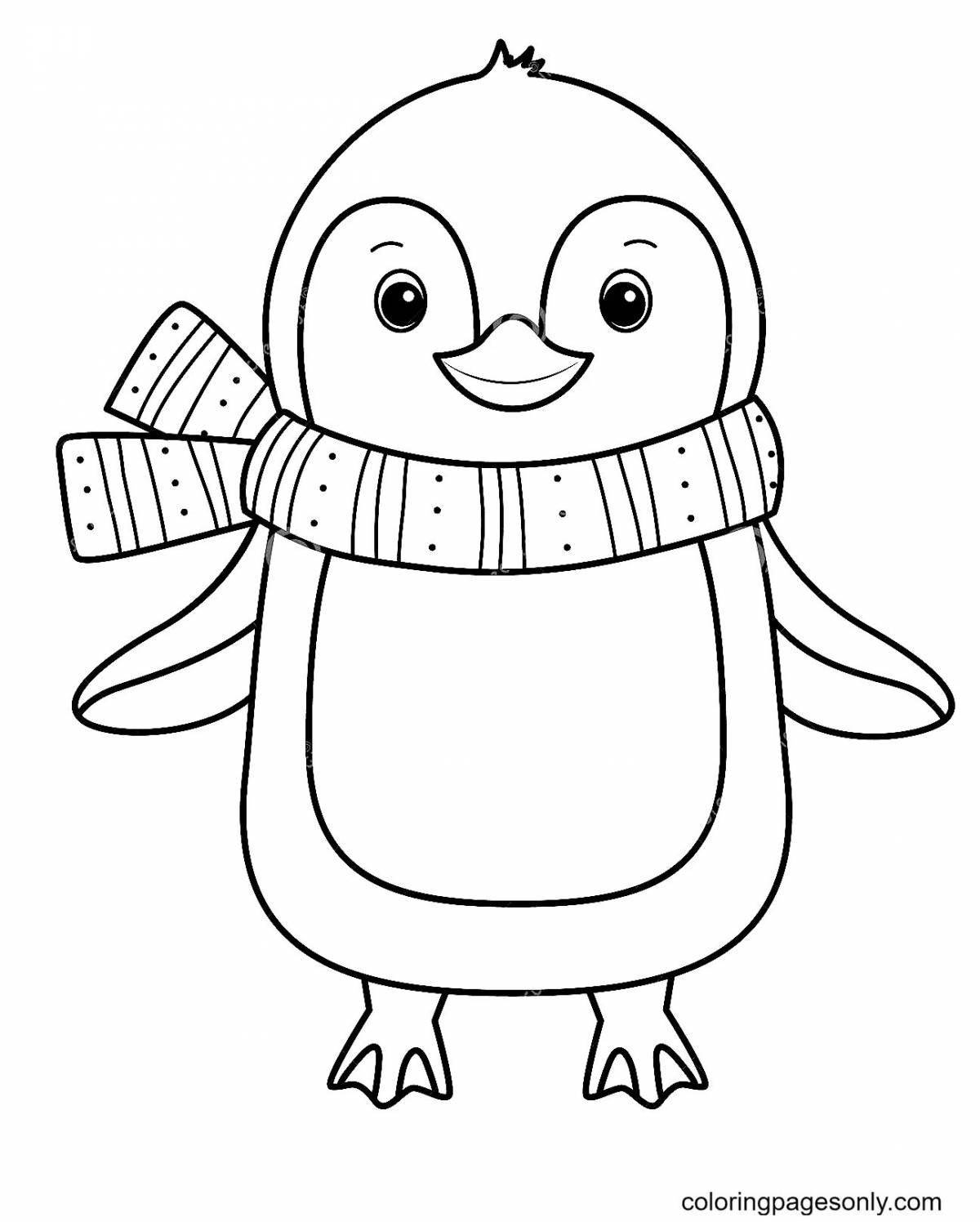 Cute penguin coloring book