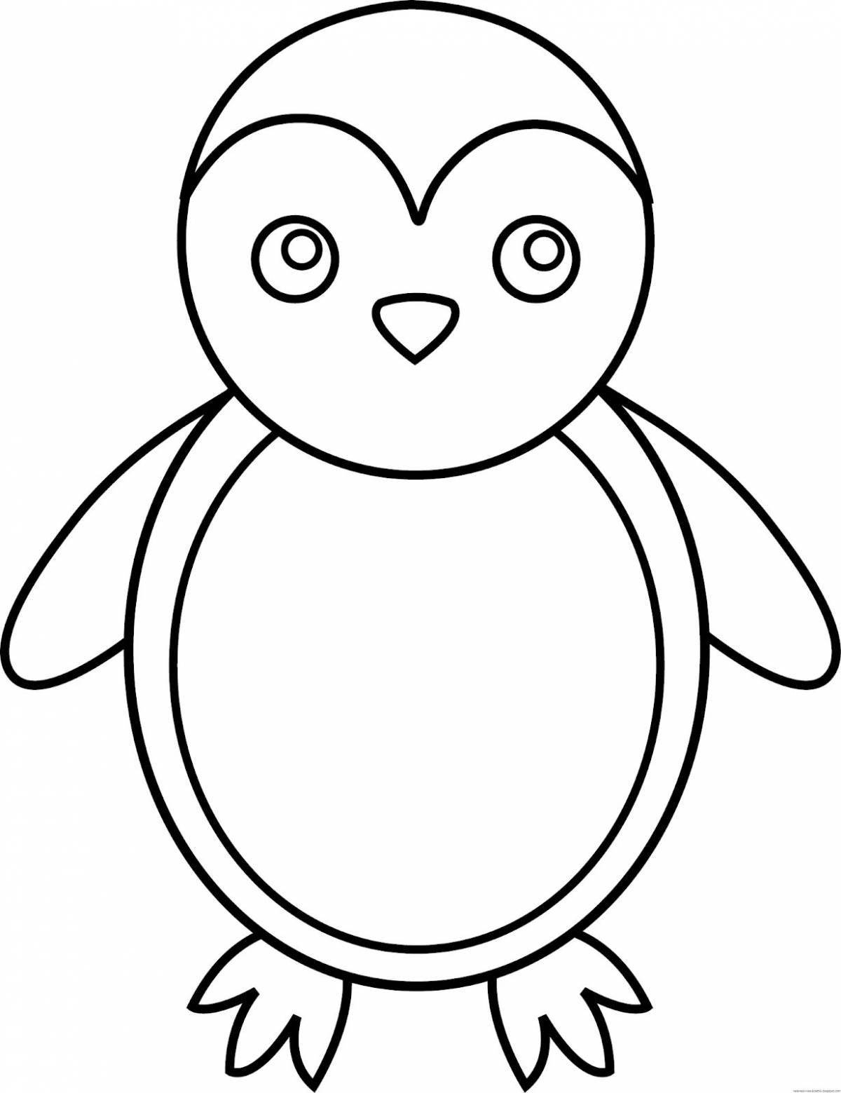 Раскраска счастливый пингвин