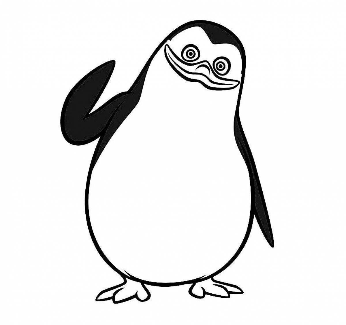 Раскраска очаровательный пингвин