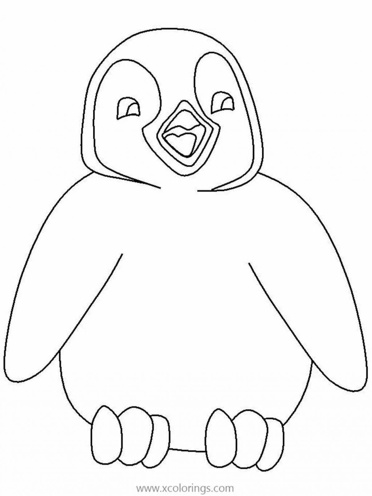 Fancy penguin coloring page