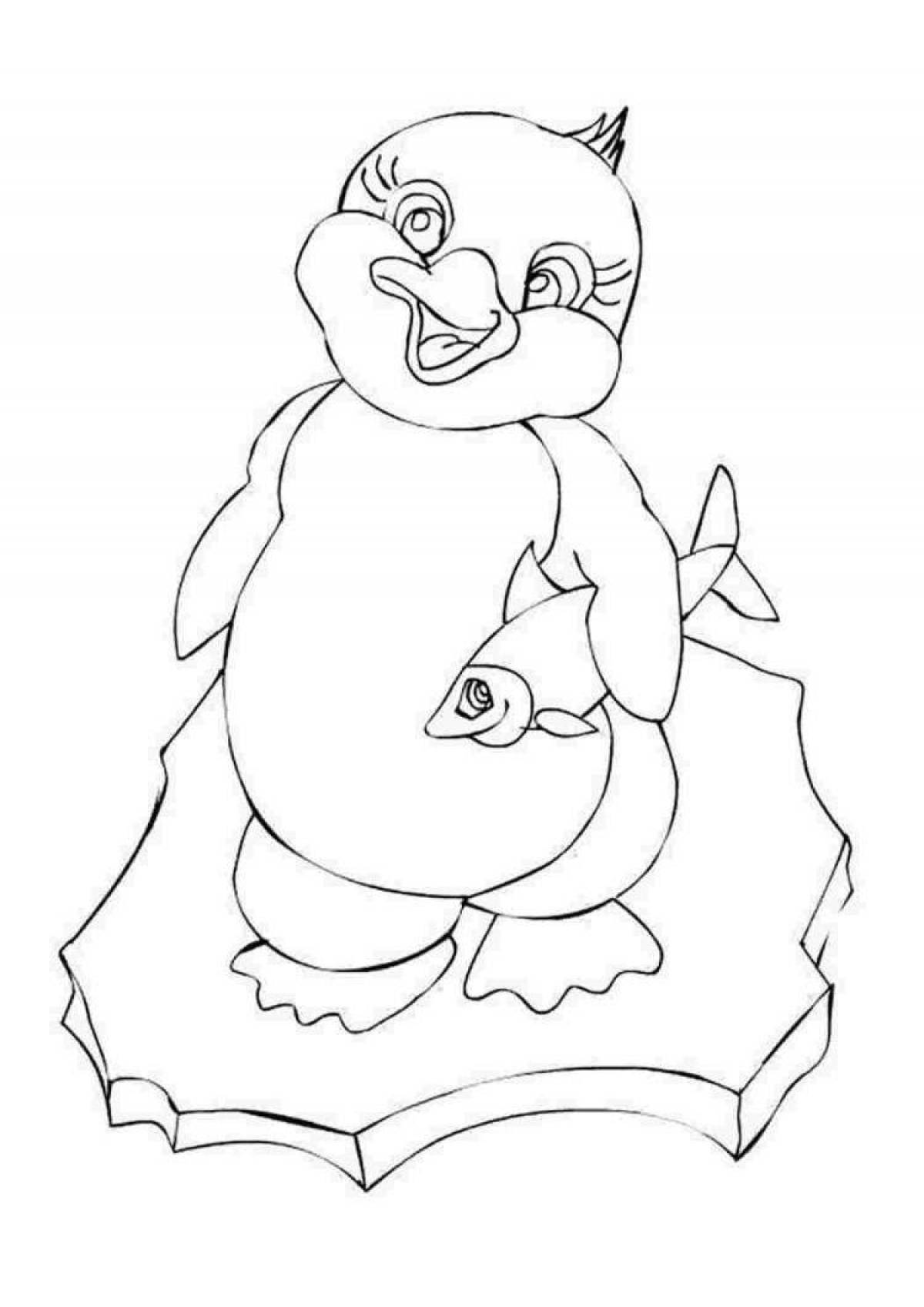 Gorgeous penguin coloring page