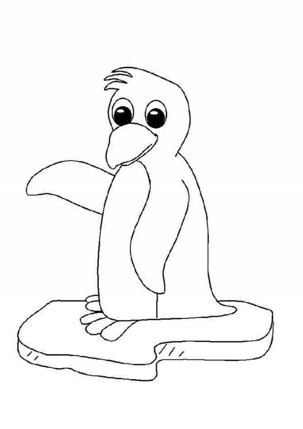 Glitter penguin coloring page