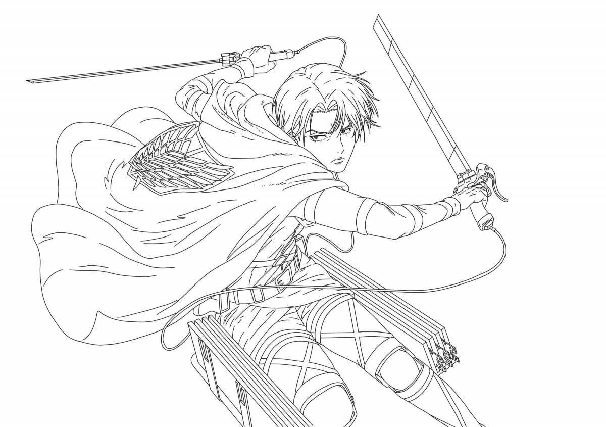 Levi attack on titan coloring page