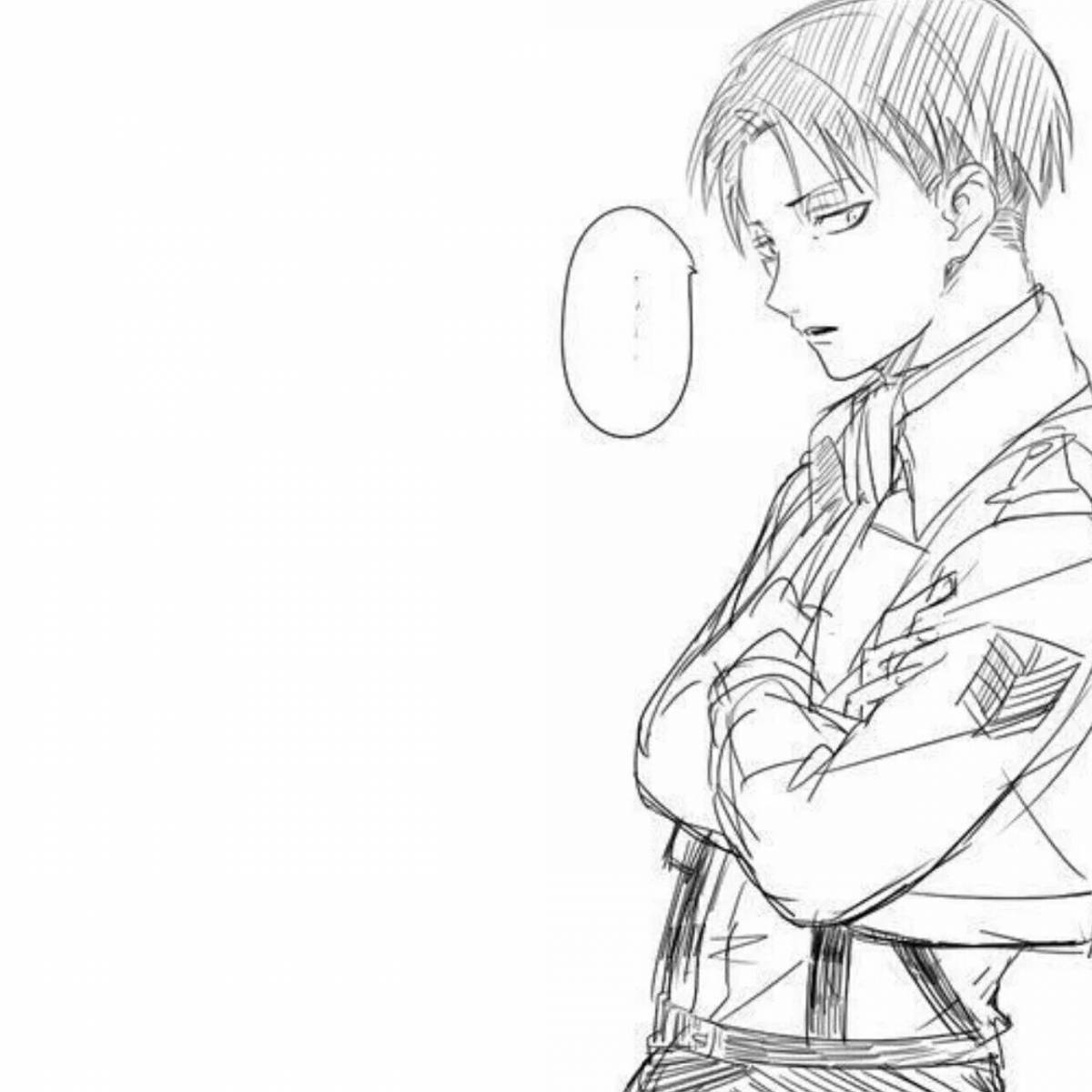 Attack on titan levi daring coloring page