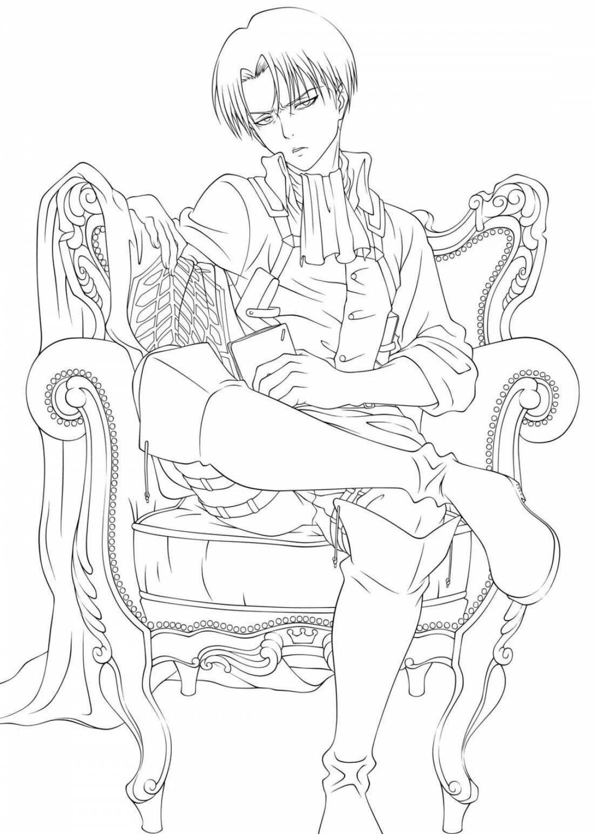 Impressive attack titan levi coloring page
