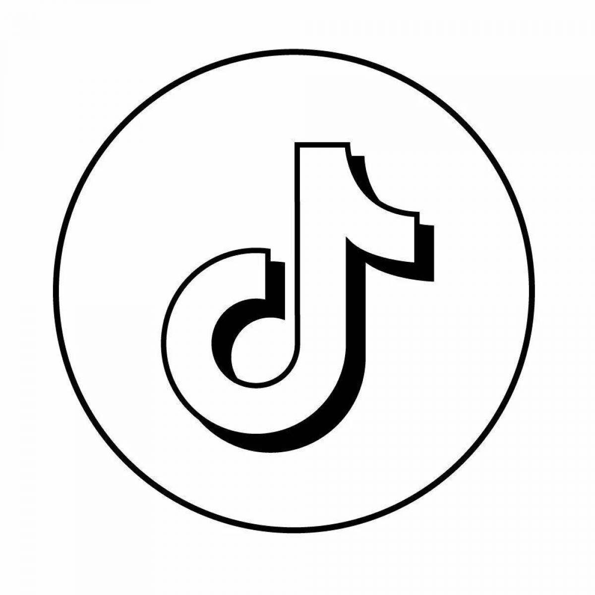 Tik tok colorful logo coloring page