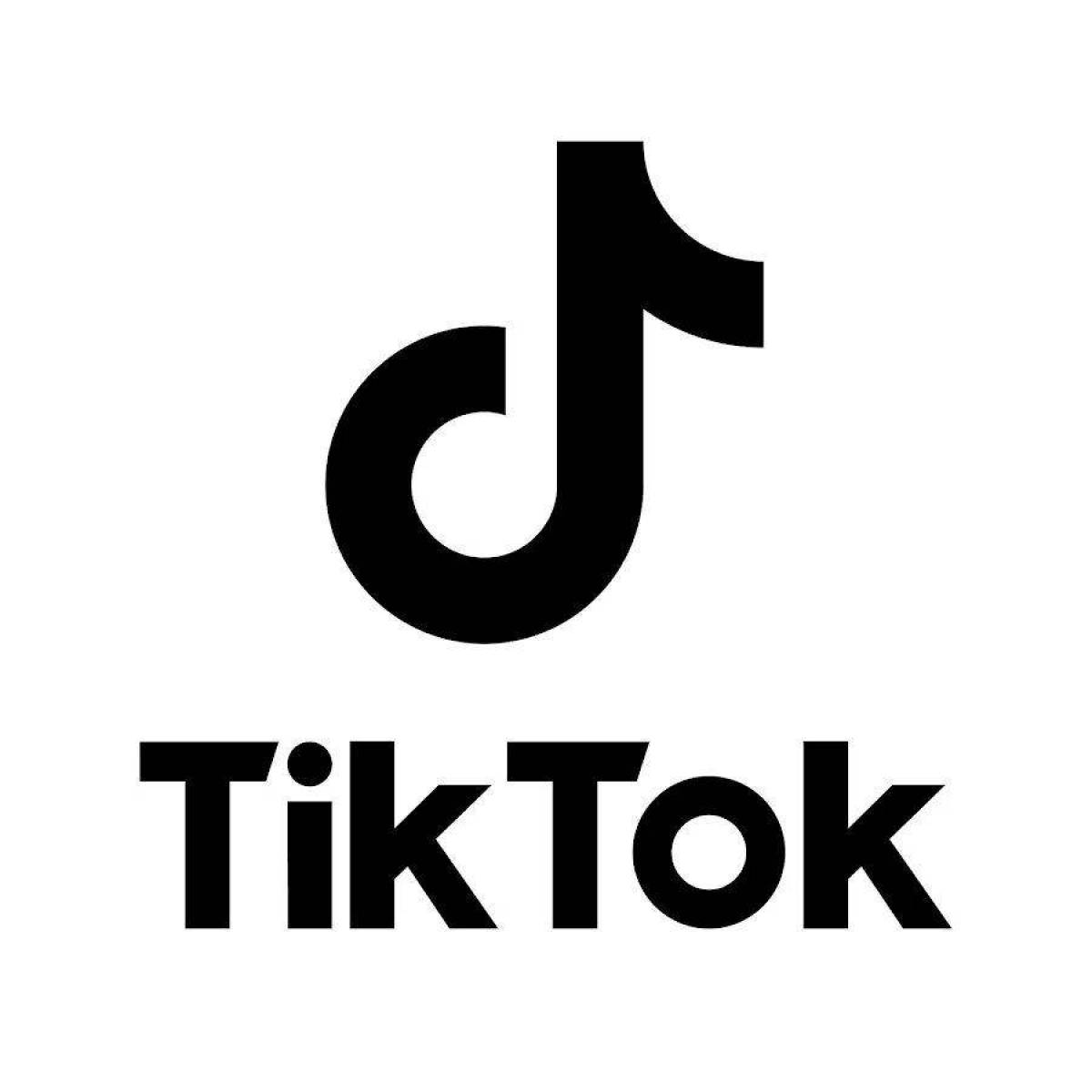 Игривая страница раскраски с логотипом tik tok