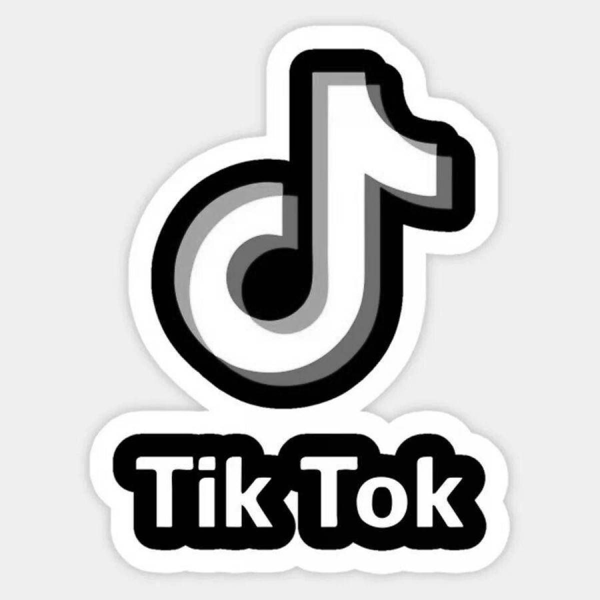 Adorable tik tok logo coloring page