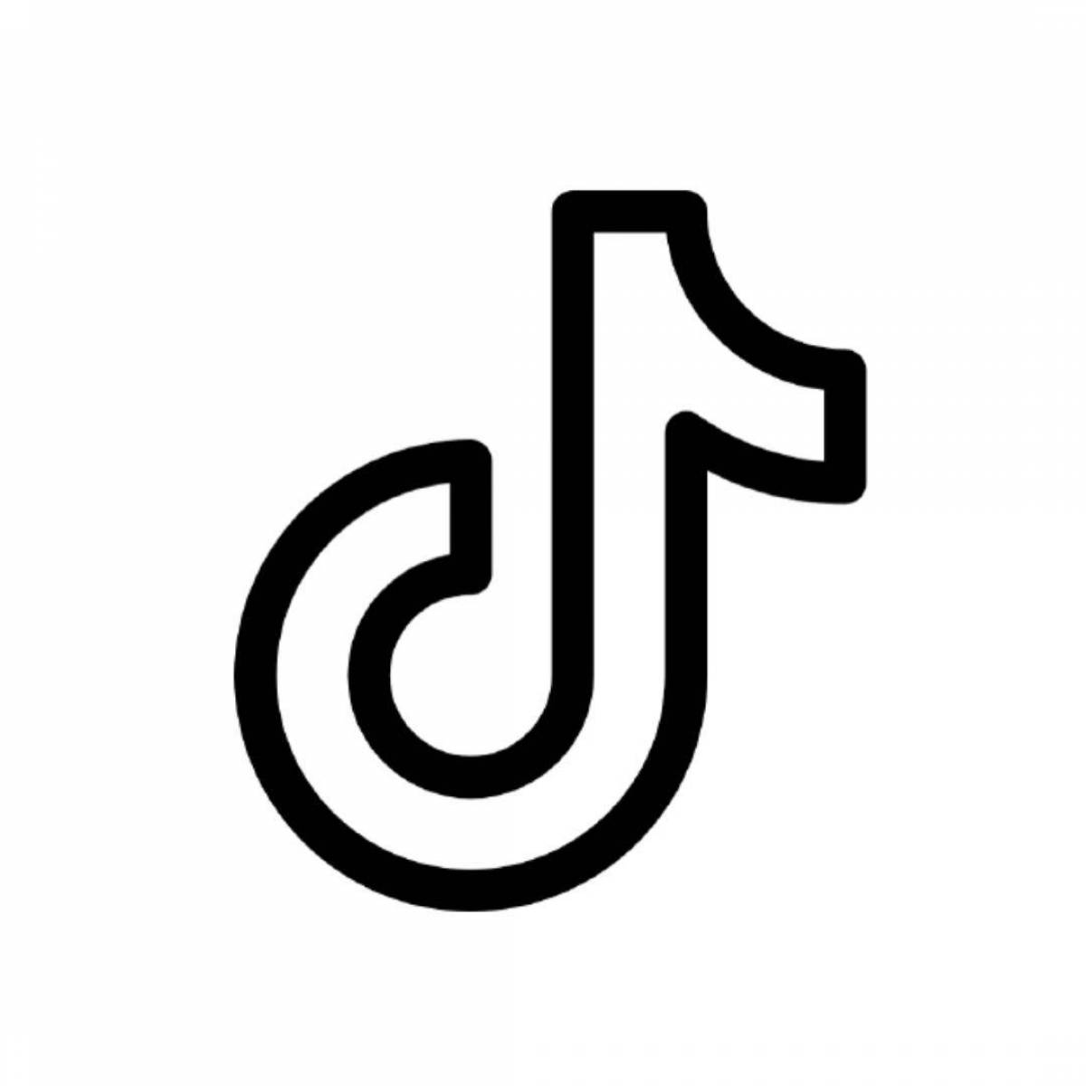 Страница раскраски анимированного логотипа tik tok
