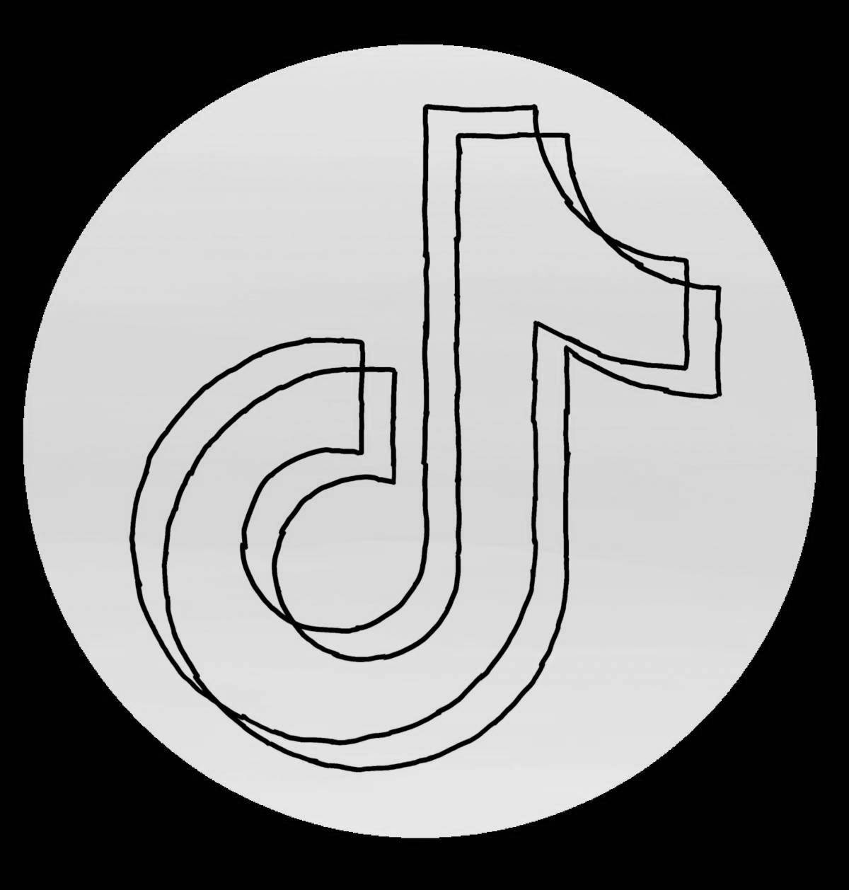 Раскраска энергичный логотип tik tok