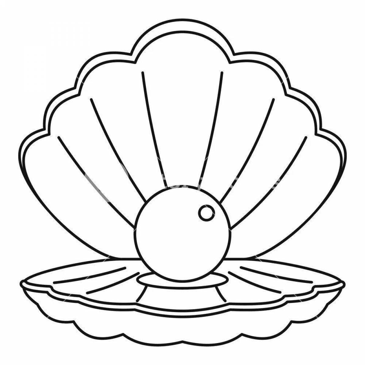 Яркая раскраска shell с жемчугом