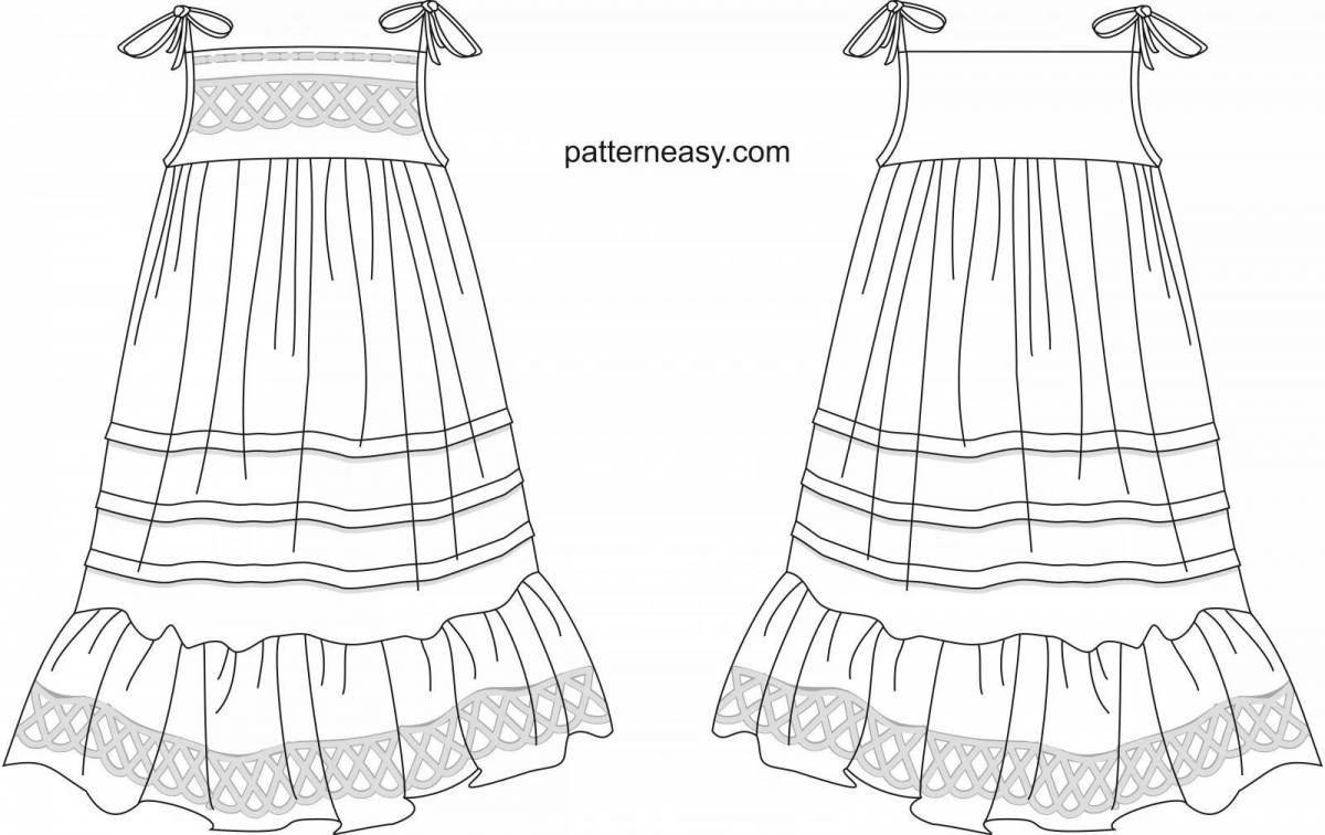 Photo Coloring page beautiful Russian sundress