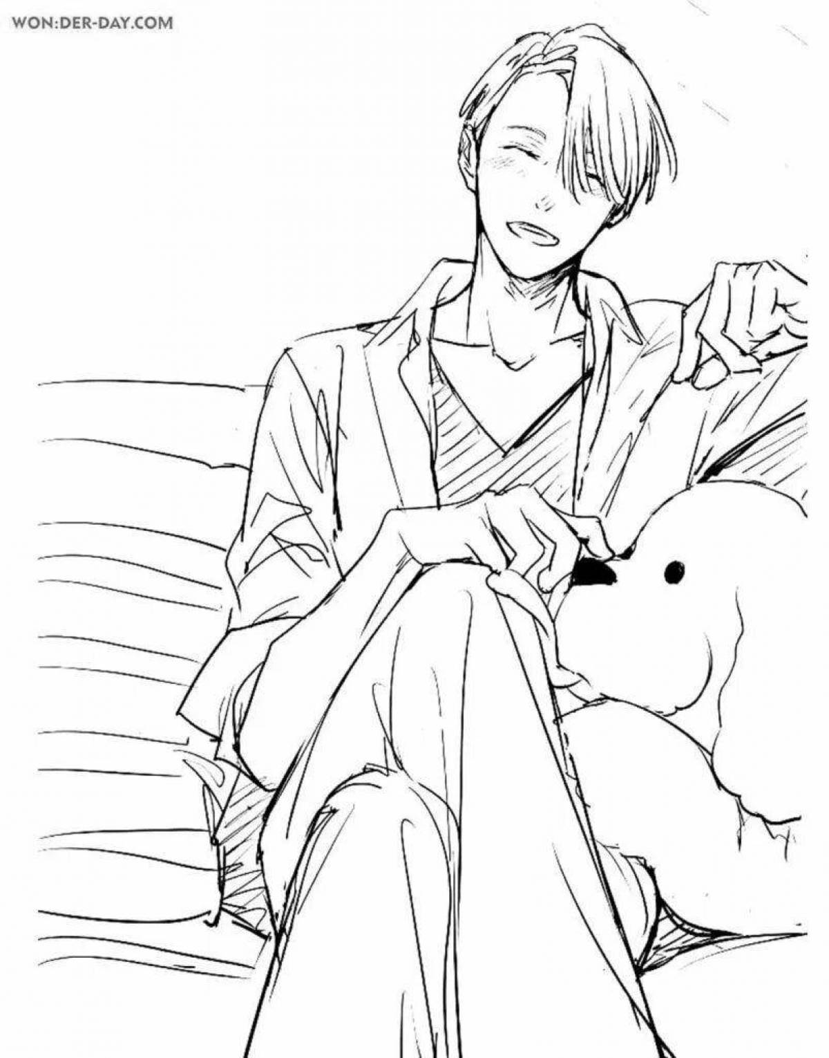 Gorgeous yuri on ice coloring page