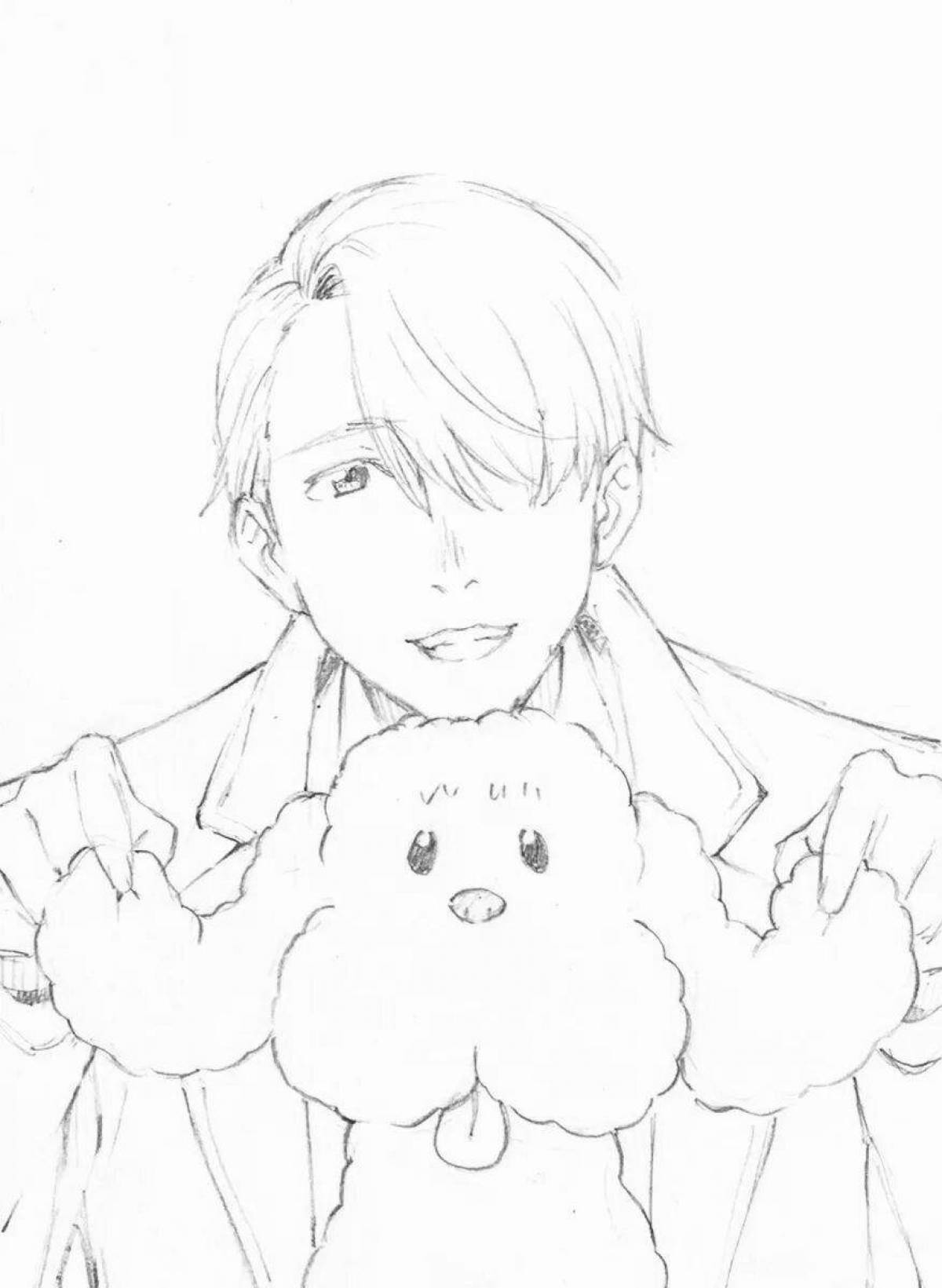 Dynamic yuri on ice coloring page
