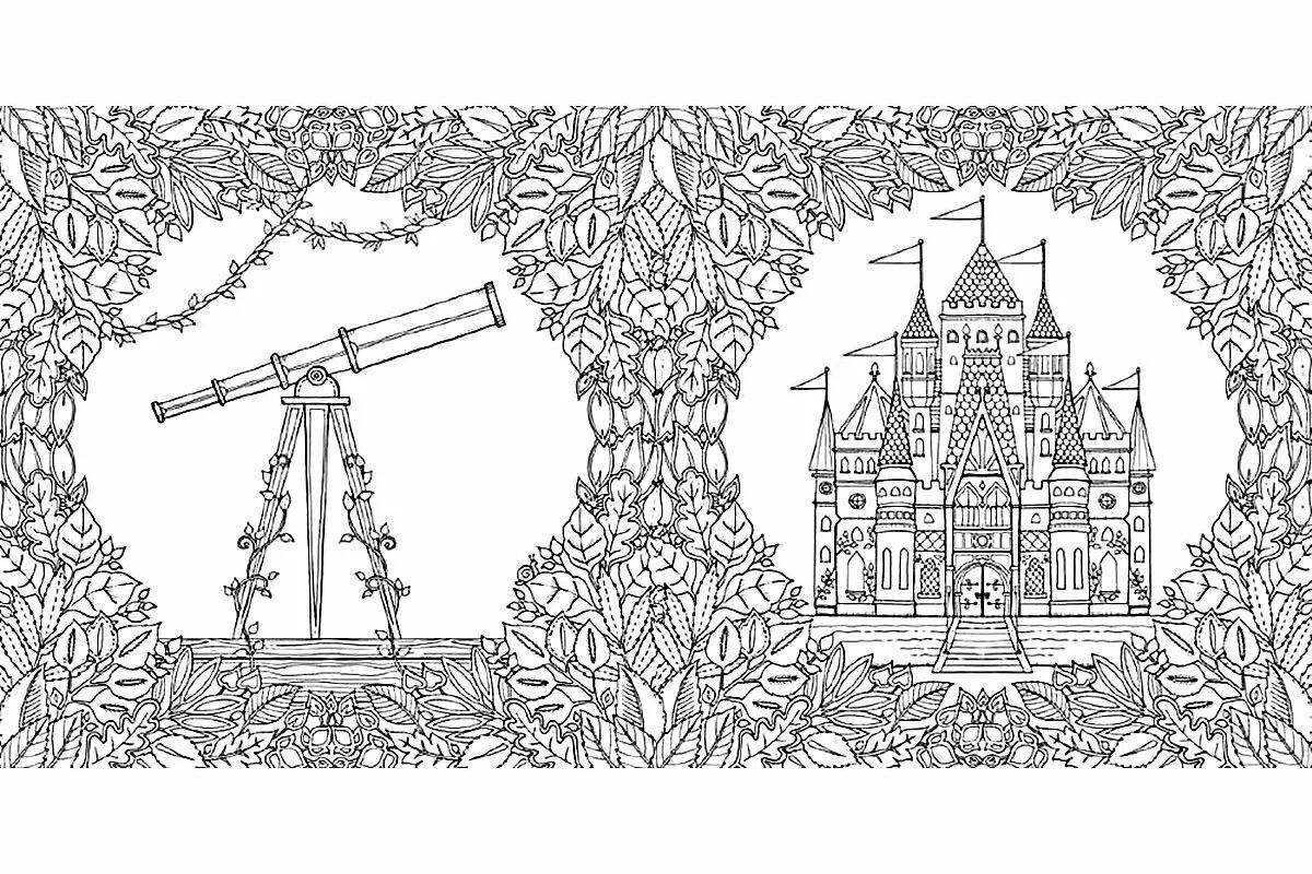 Peace coloring antistress forest