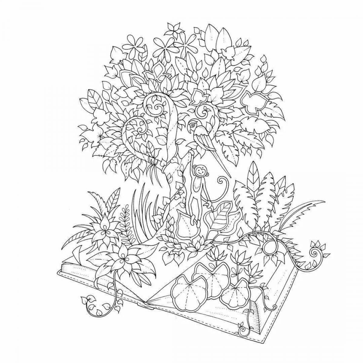 Glorious anti-stress forest coloring book