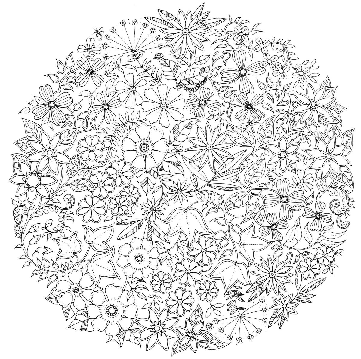 Glitter coloring anti-stress forest