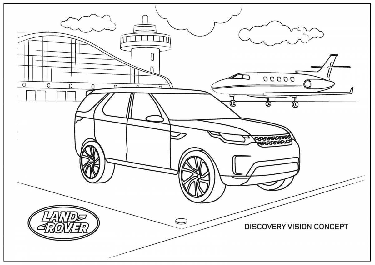 Colourful land rover coloring page