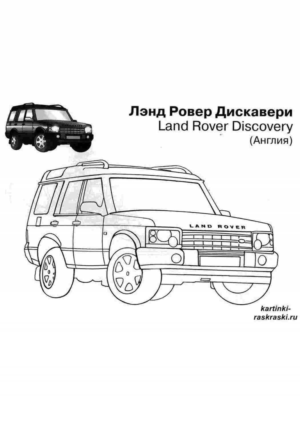 Coloring page with spectacular land rover