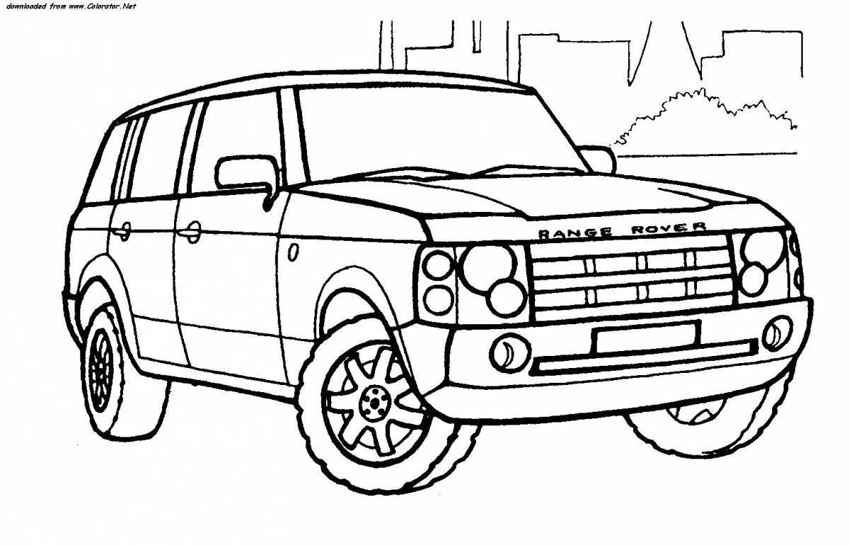 Coloring page dazzling land rover car