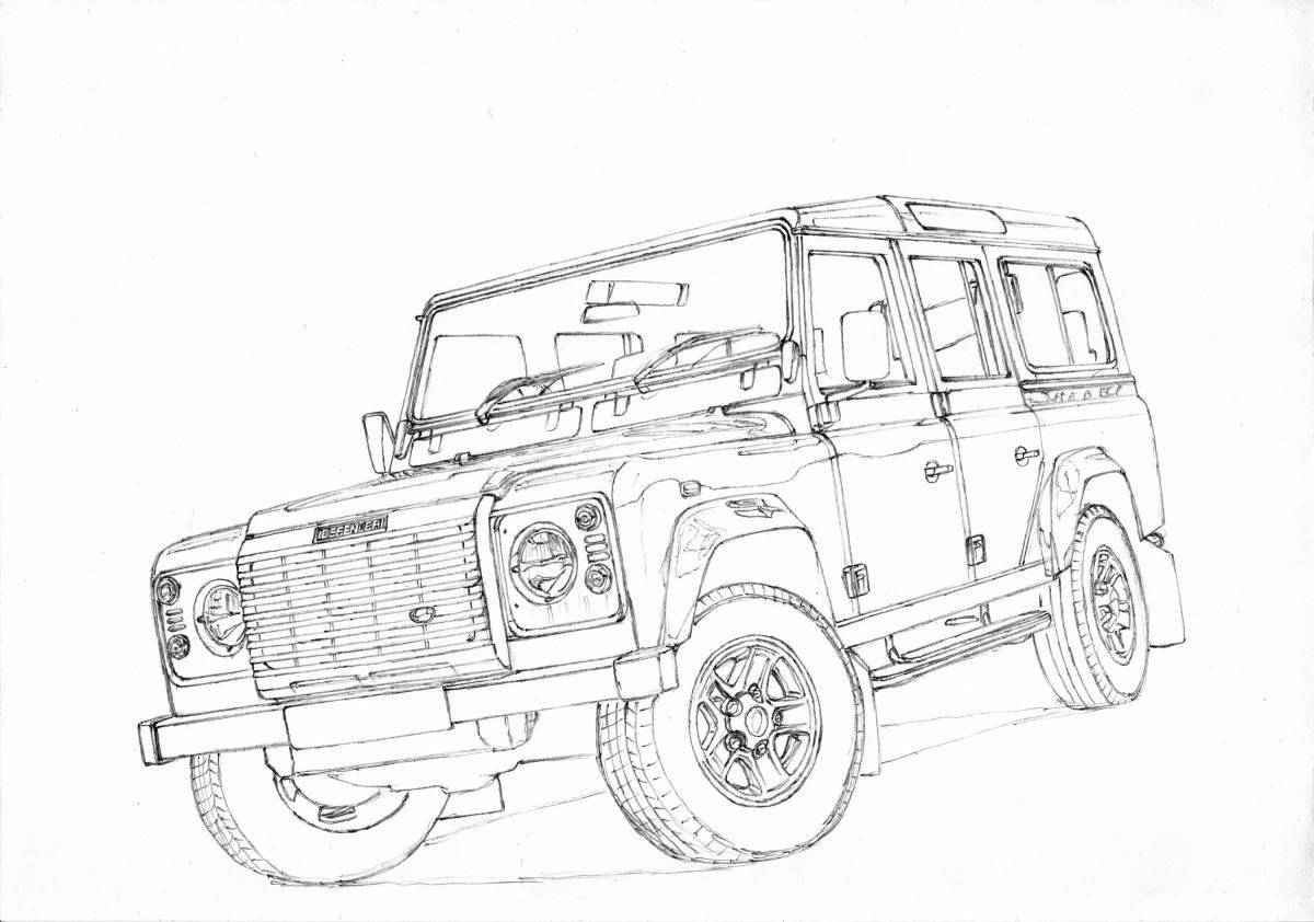 Land rover elegant car coloring page