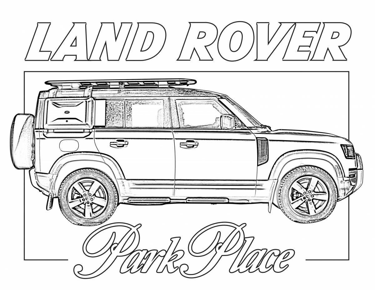 Coloring page charming car land rover