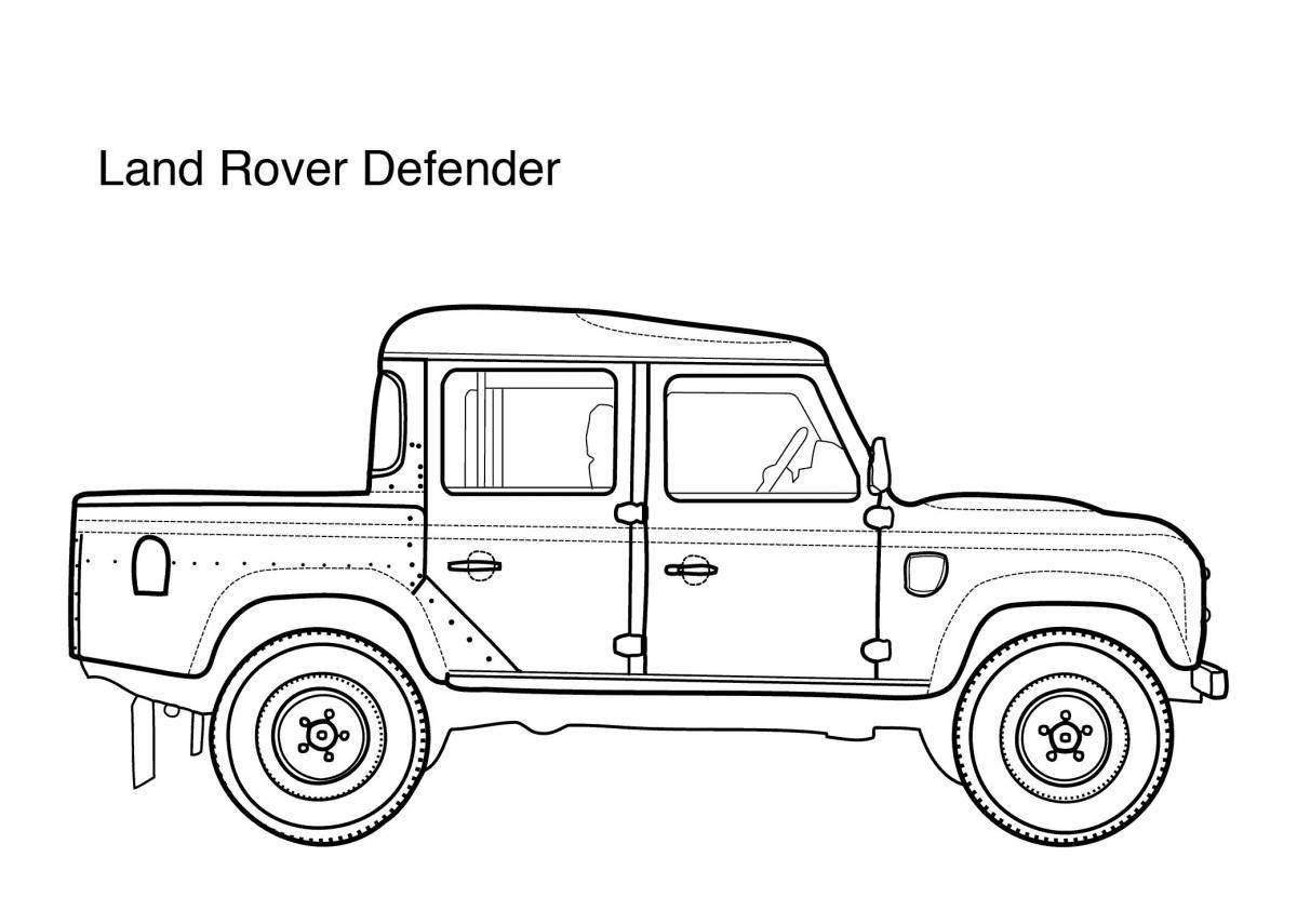 Coloring page funny car land rover
