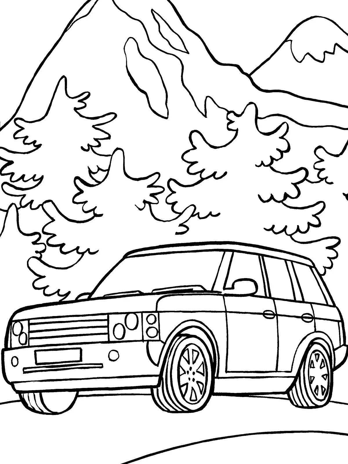 Coloring live land rover car