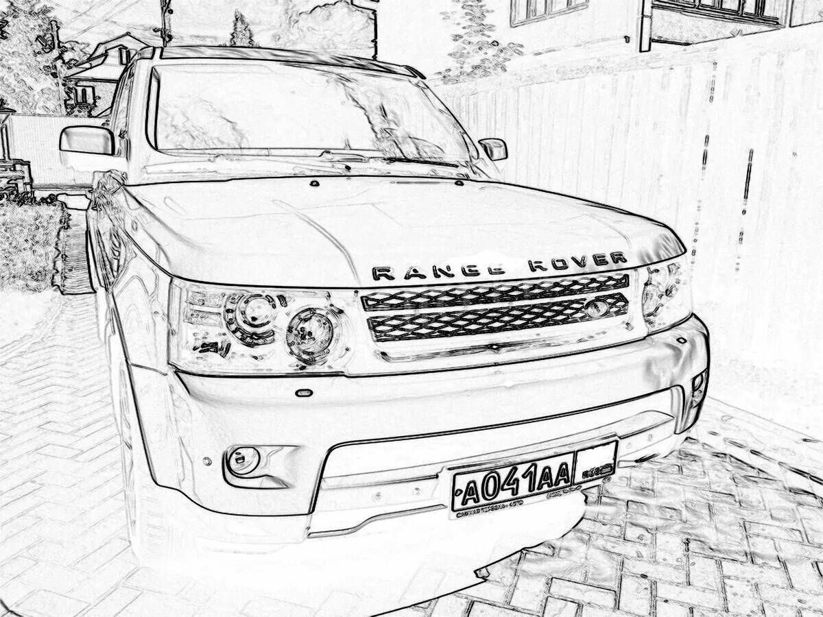 Coloring animated land rover car