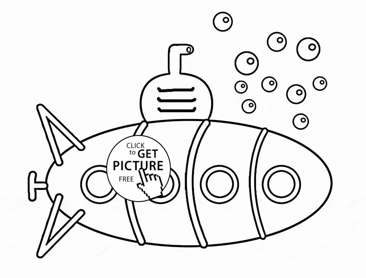 Amazing submarine coloring book for kids