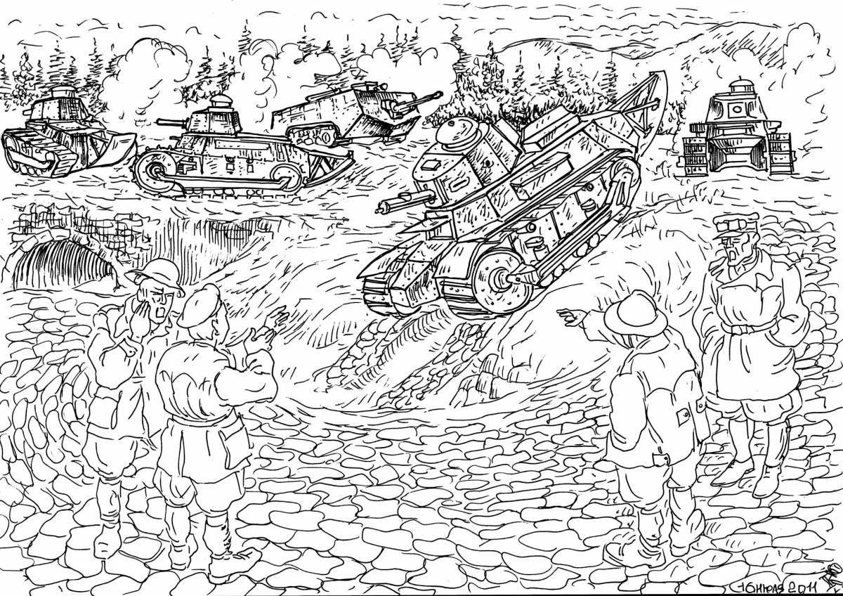 Radiant coloring page wow 1941-1945 for children