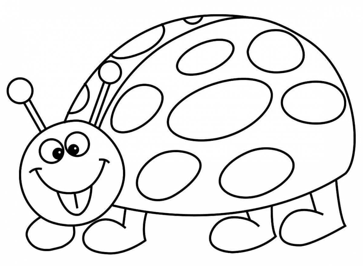 Photo Adorable ladybug coloring page