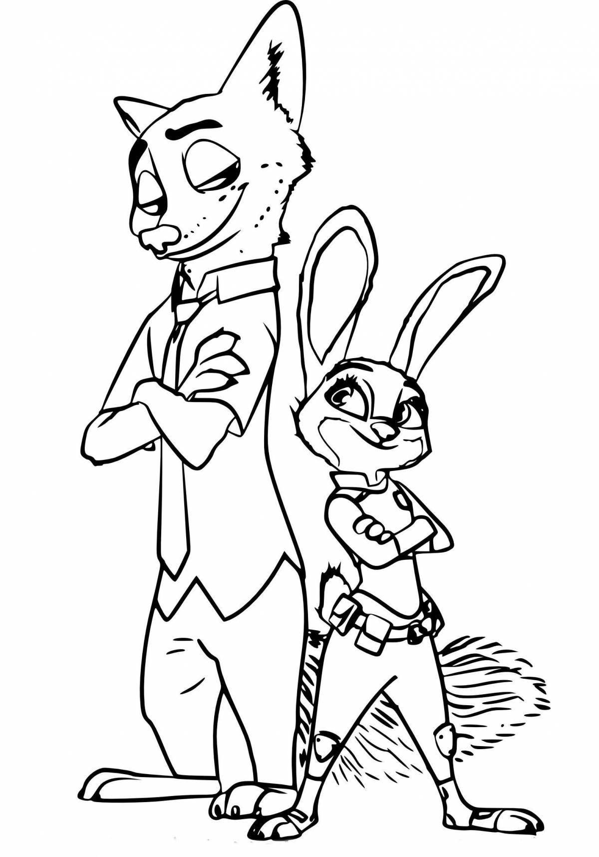 Zootopia coloring book playful bunny