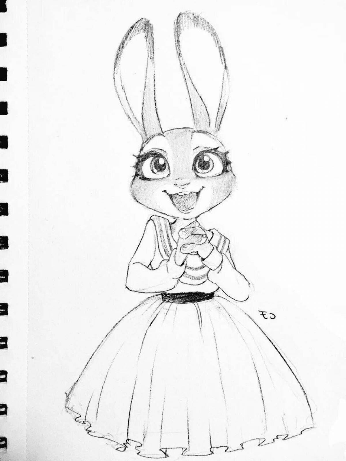 Zootopia coloring book jumping bunny