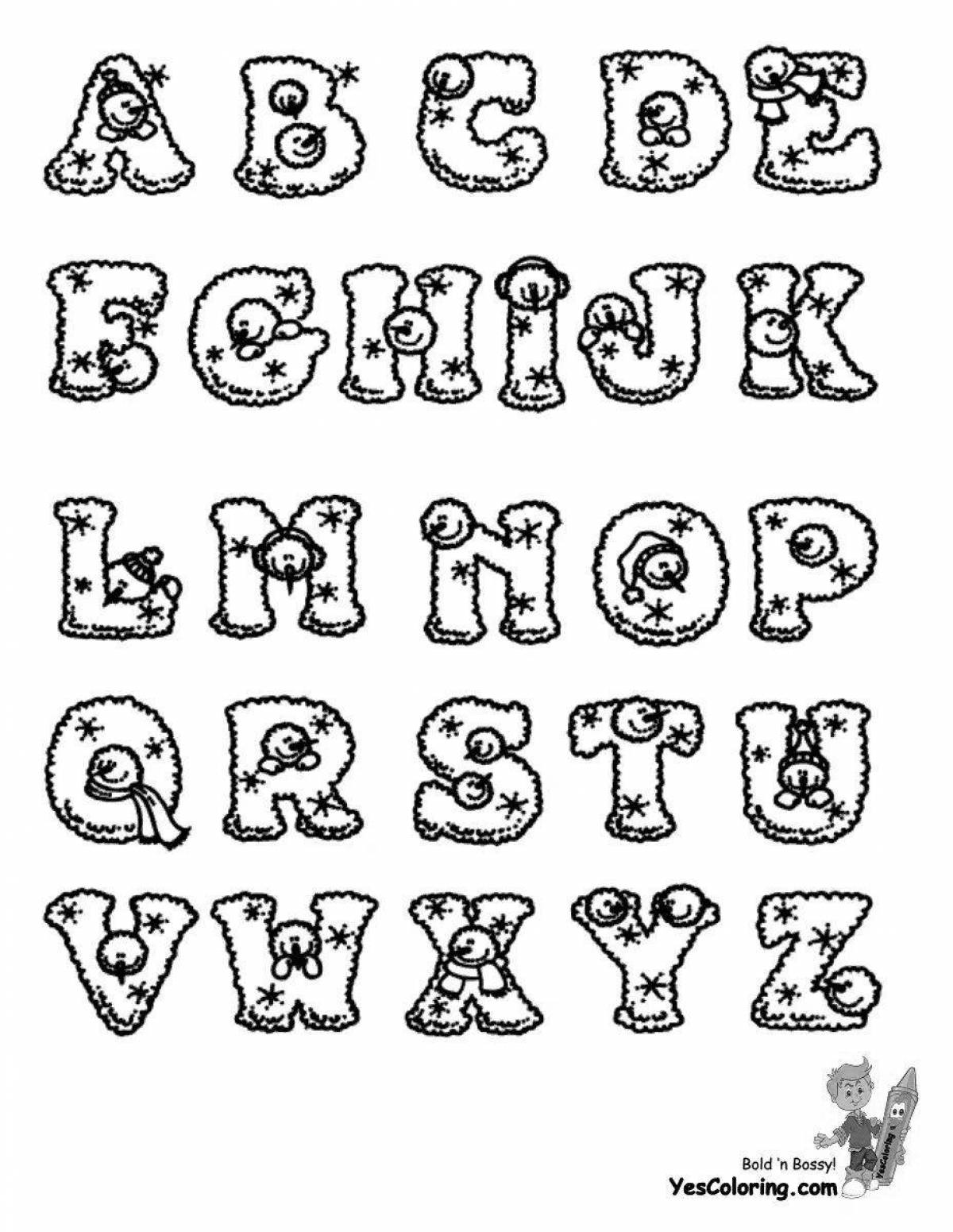 Bright alphabet with eyes