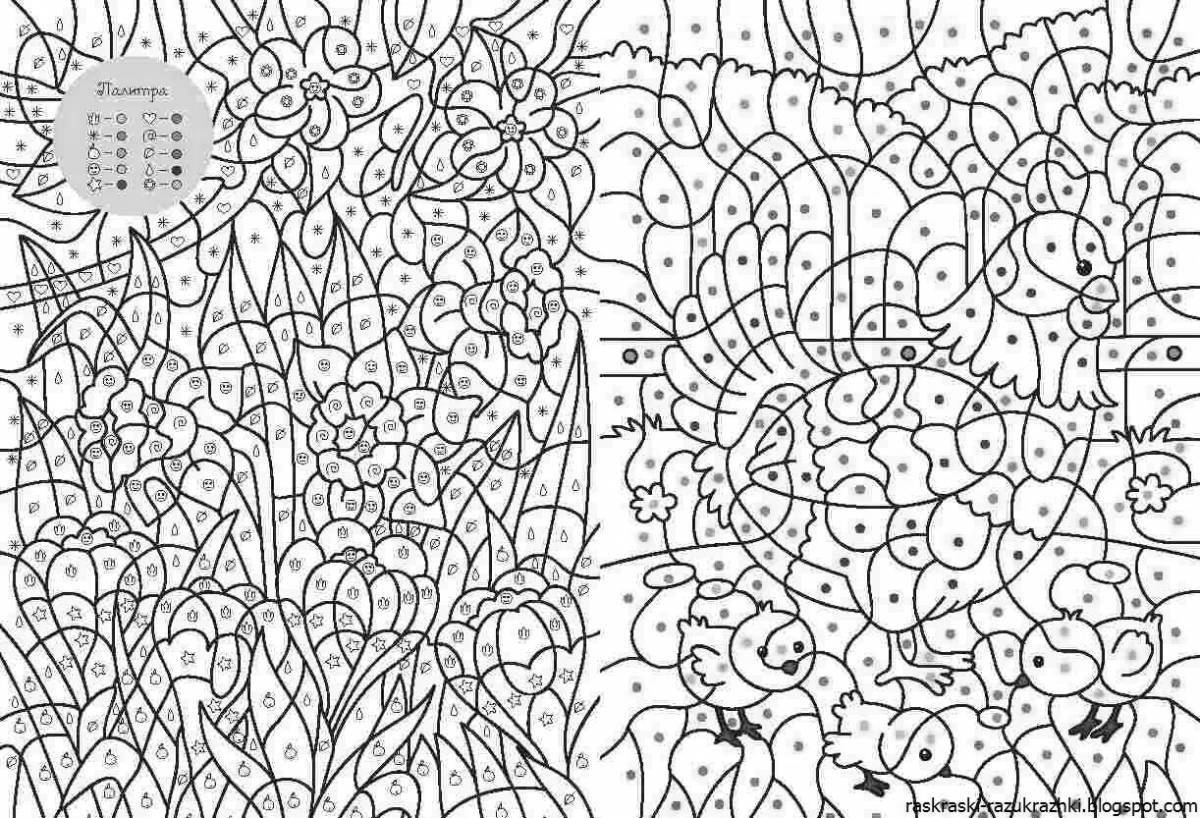 High color coloring book coloring by numbers