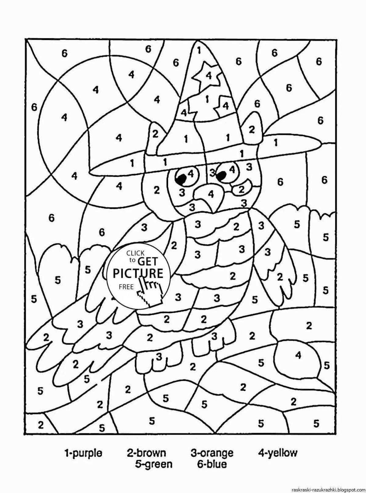 Color-brilliant coloring page coloring by numbers