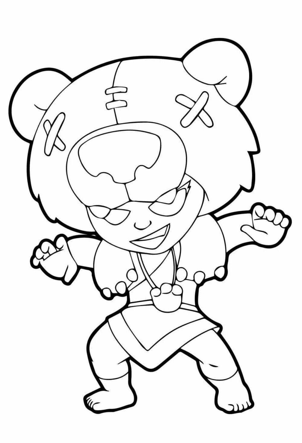 Humorous character coloring pages from brawl stars