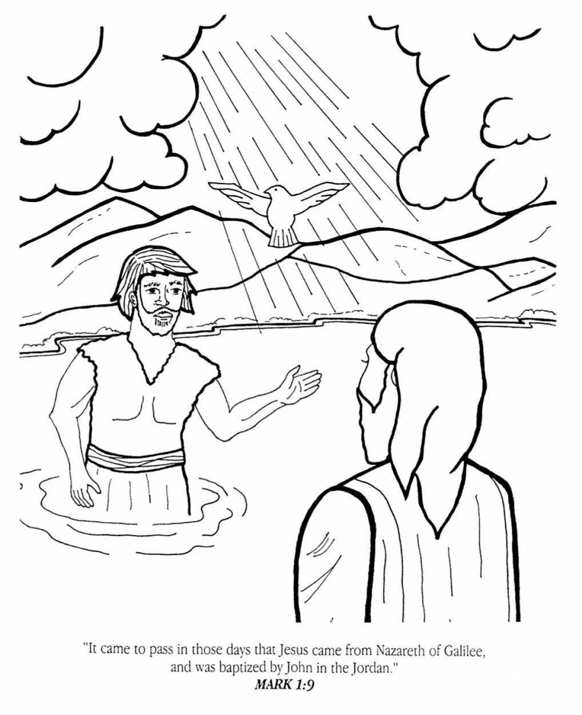 Coloring page shining baptism of the Lord