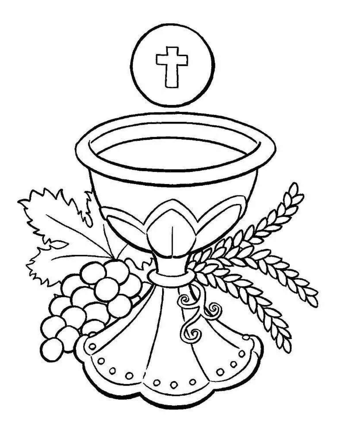 Coloring page glowing baptism of the Lord
