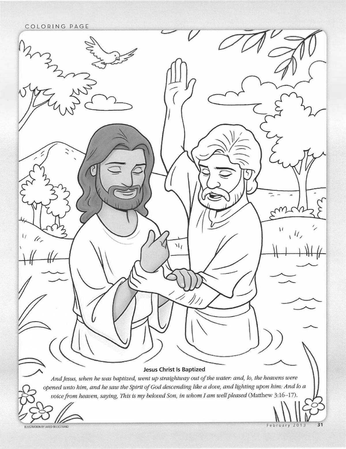 Glitter coloring pages baptism of the Lord