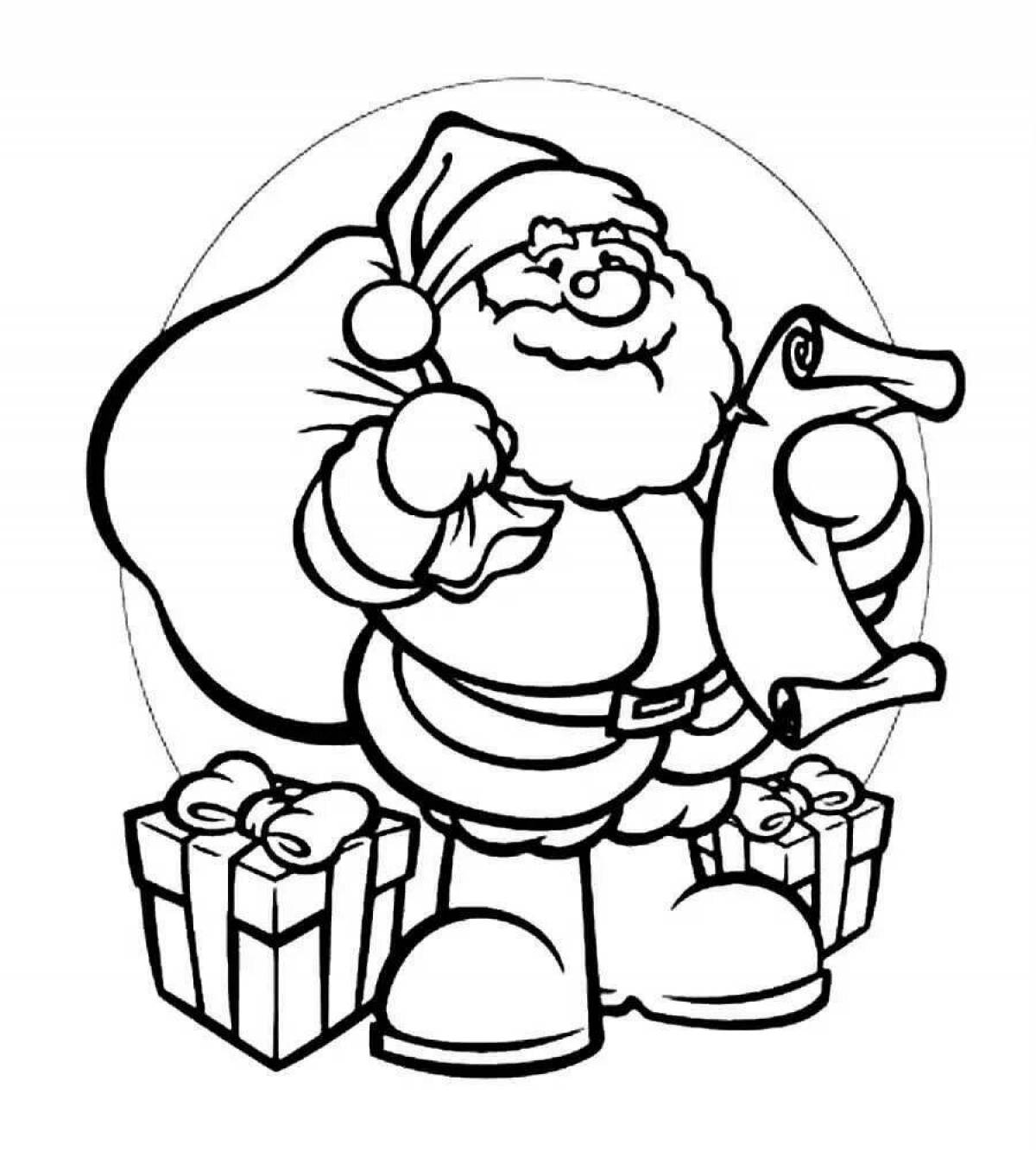 Glowing santa claus coloring page