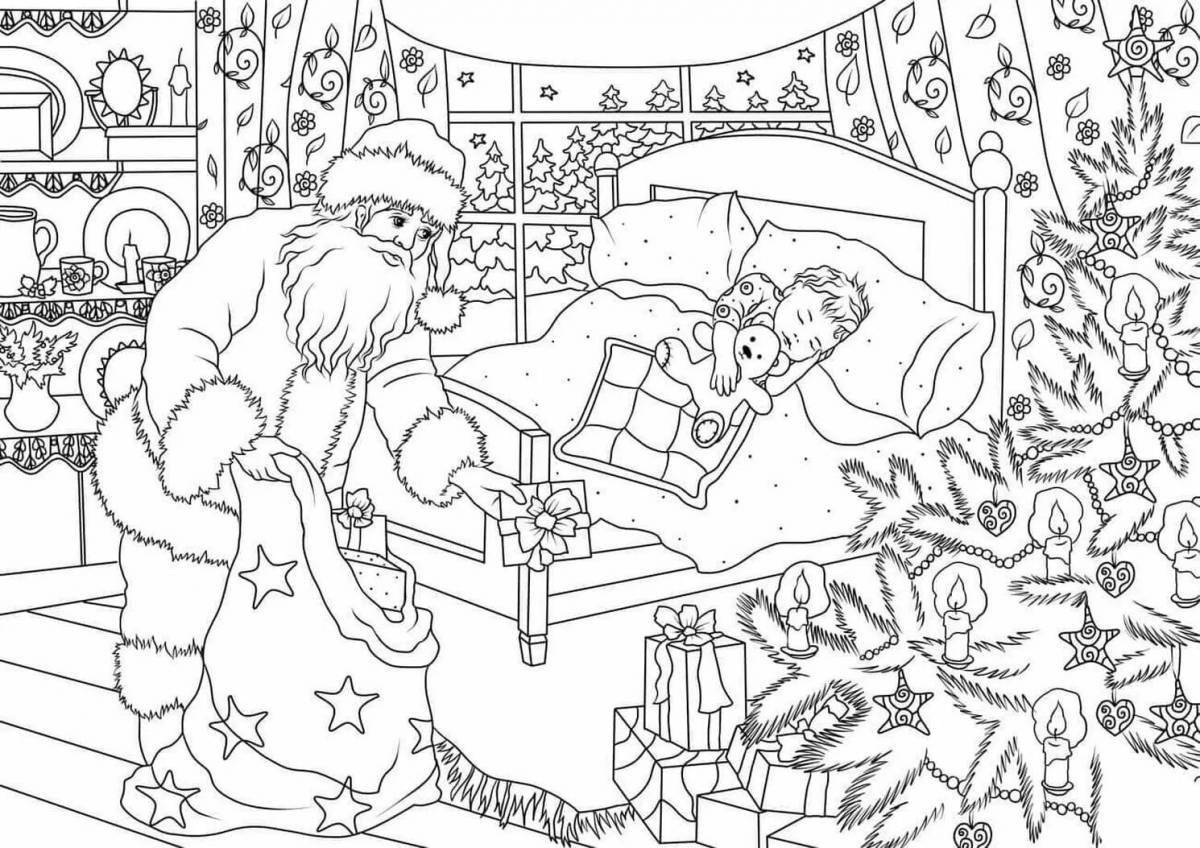 Cute santa claus coloring page