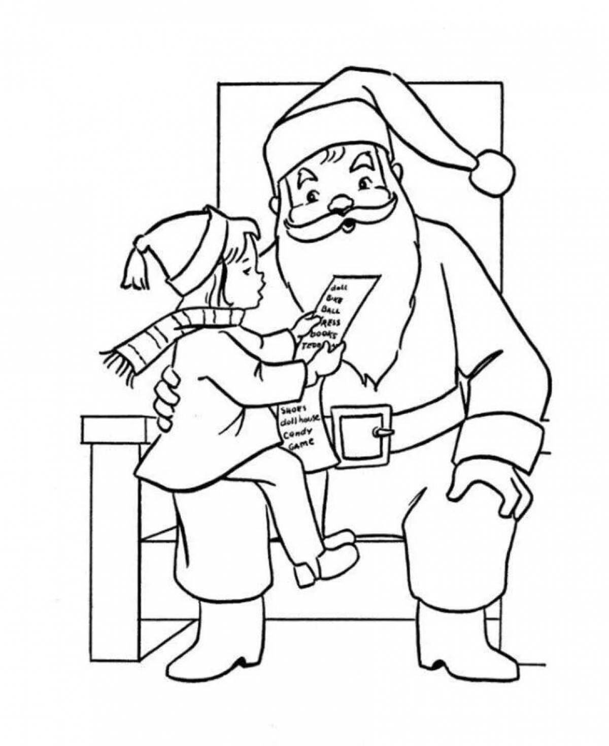 Funny santa claus coloring book