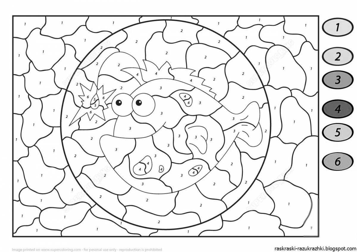 Яркая раскраска «найди игру по номерам»