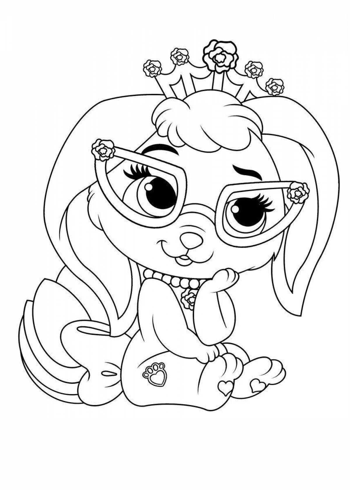 Gorgeous animal princess coloring book for girls