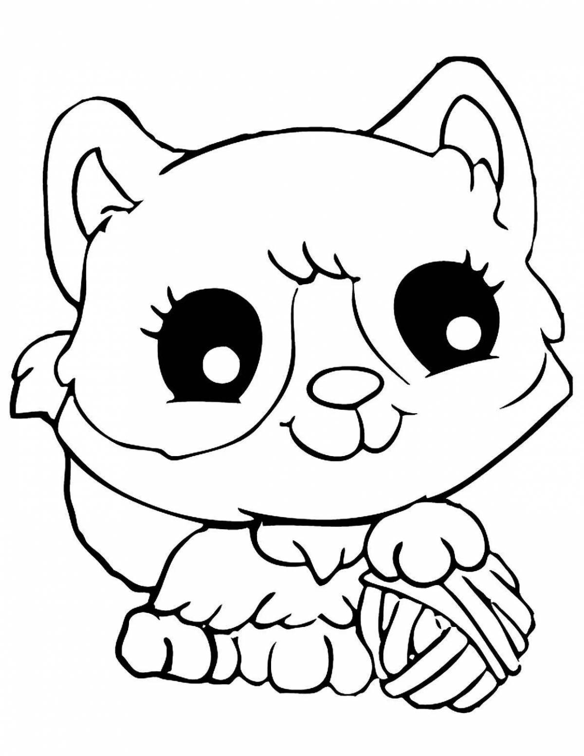 Colouring cute kitten